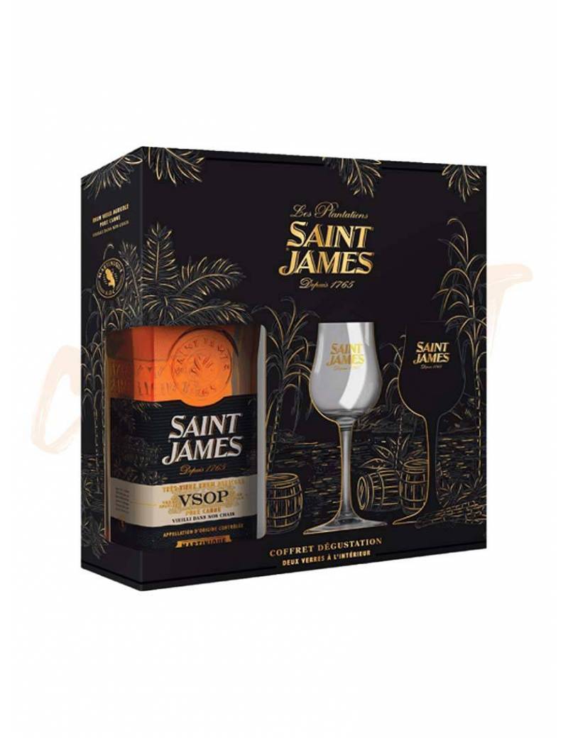 Coffret Rhum Saint James VSOP 2 verres - Provenance Directe