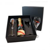 Coffret luxe une demi-bouteille de champagne Mumm Cordon Rouge et 2 flûtes