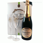 Coffret Champagne Perrier-Jouët avec 2 flûtes