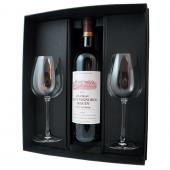 Coffret St Estèphe château Haut Vignoble Seguin 2011 et 2 verres dégustation