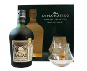 Coffret rhum Diplomatico Reserva Exclusiva du Venezuela avec 2 verres