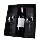 Coffret Bordeaux château La Roche Saint Jean 2011 et 2 verres dégustation