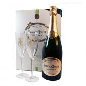 Coffret Champagne Perrier-Jouët avec 2 flûtes